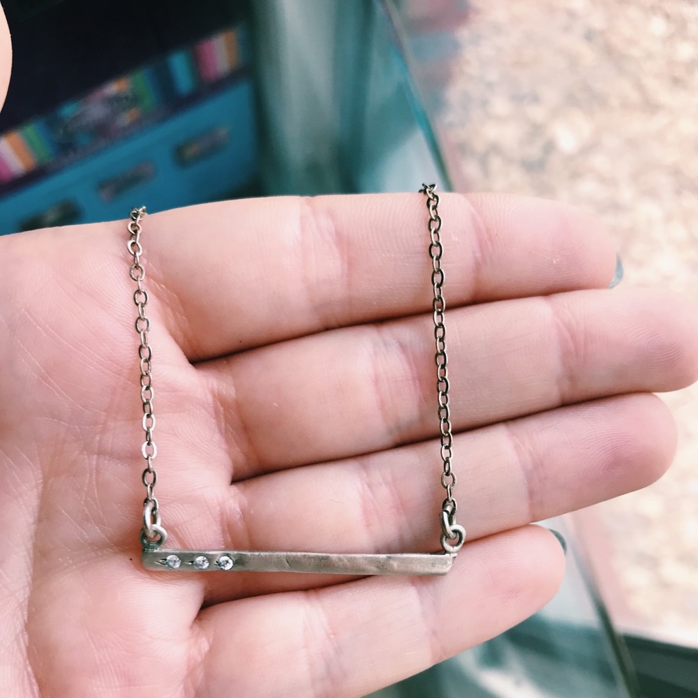 Lisa Leonard silver bar necklace!